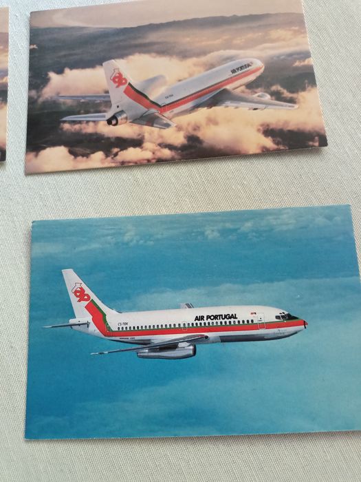 Dez bonitos postais de aviões da TAP, sem uso em ótimo estado.