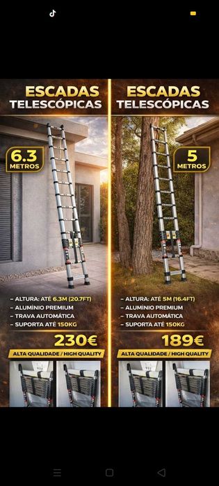 Escada telescópica 230€. Oportunidades