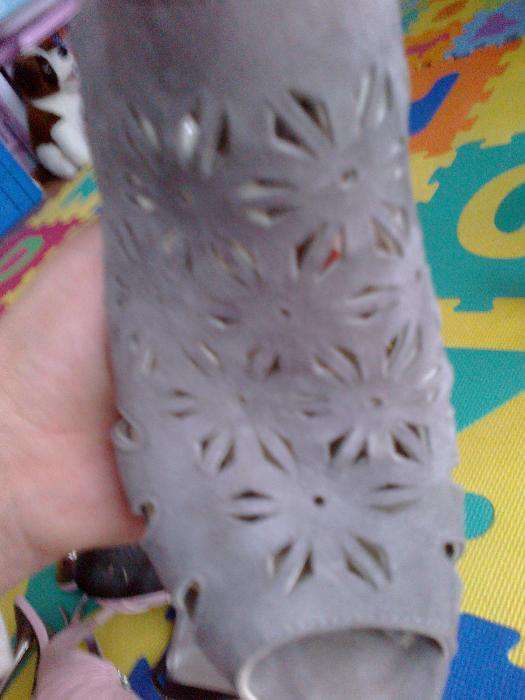 Sandały Szare wiązane na platformie