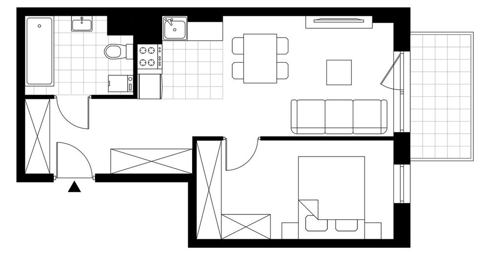 2-pokojowe mieszkanie 40m2 Bezpośrednio