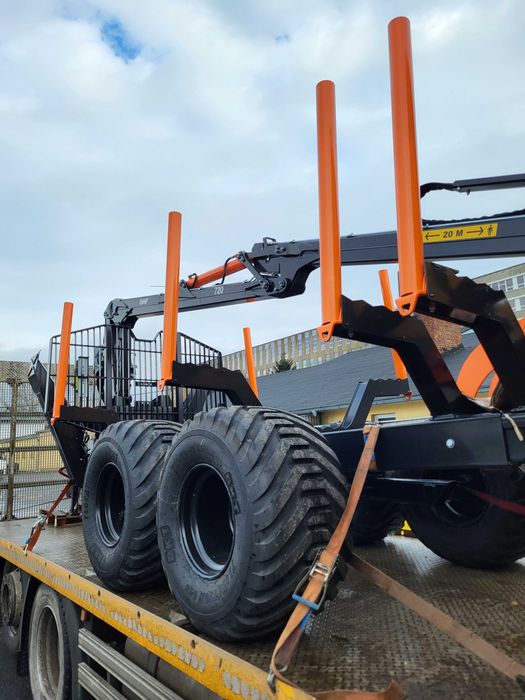 Żuraw leśny Przyczepa Zrywkowa Leśna BMF Estonia 10Ton Dźwig 720 + WOM