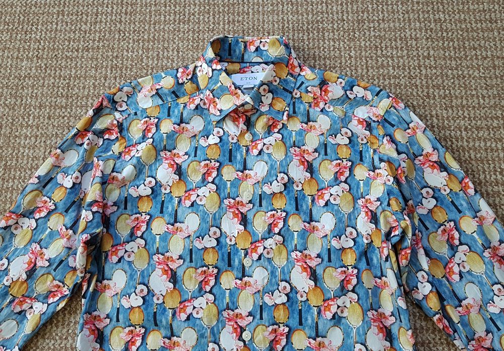 Eton сорочка slim fit оригінал S flower print