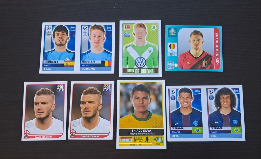 Cromos de Kevin de Bruyne+Beckham+Thiago Silva
