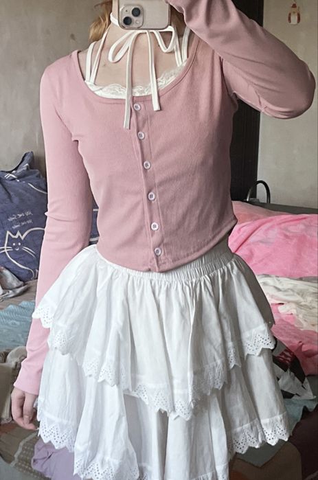 рожева кофтинка coquette lolita style y2k