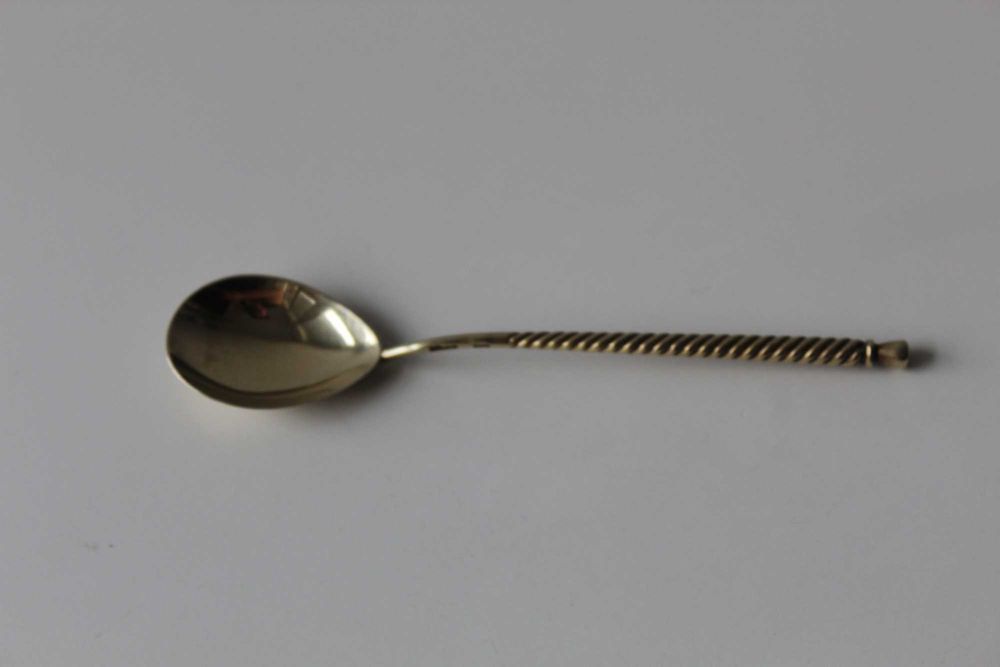 Чайна ложка, срібло, 875, позолота, 15 грам, 1953 рік нова
