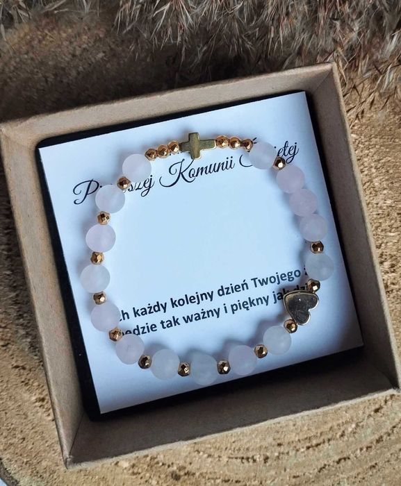 Bransoletka różaniec, pamiątka Pierwszej Komunii Świętej