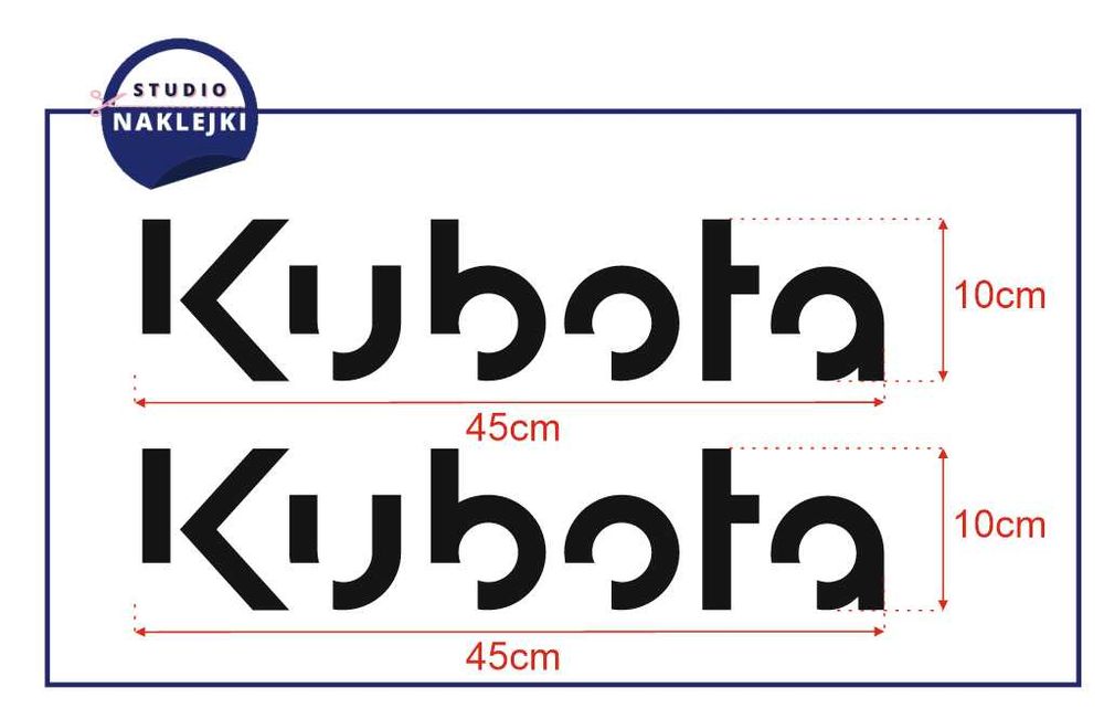 Kubota Naklejki 45x10 2 szt Koparka Minikoparka Ładowarka Nalepka