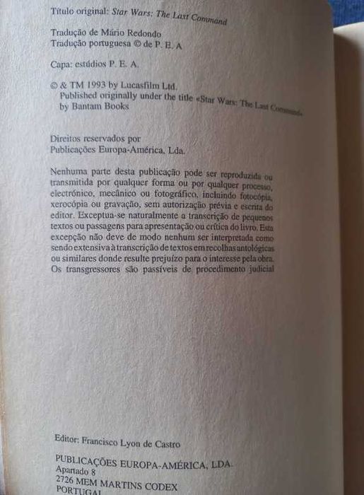 Star Wars - A Última Ordem - Timothy Zahn (Trilogia Thrawn - Volume 3)