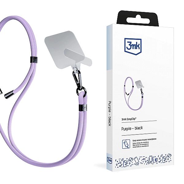 Smycz do smartfona 3mk EasyClip - fioletowa