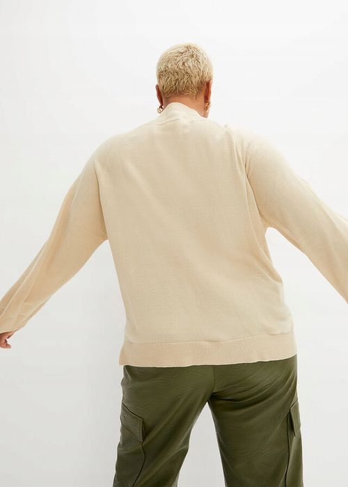 B.P.C beżowy sweter z zatrzaskami 40/42.