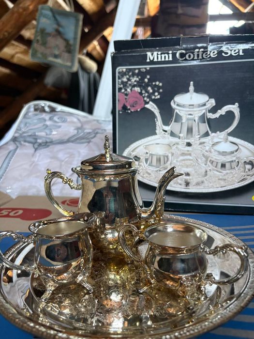 Винтажный мини кофейный набор Godinger Silver Art (посеребрение) в коробке