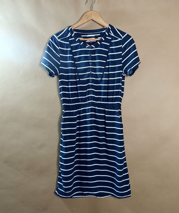 Tommy Hilfiger Sukienka Damska Granatowa Logo Premium Stan Bardzo S