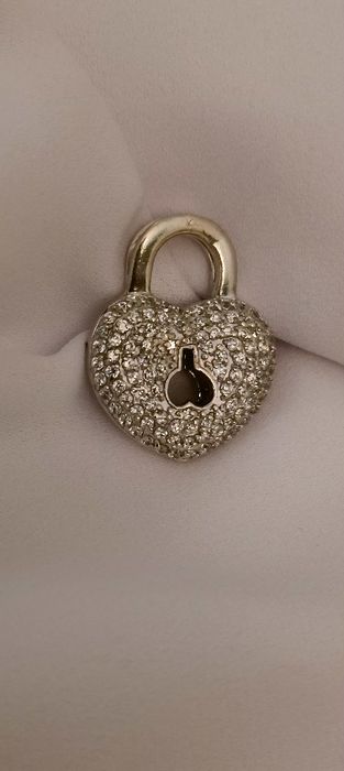 Pendente de prata coração com zirconias
