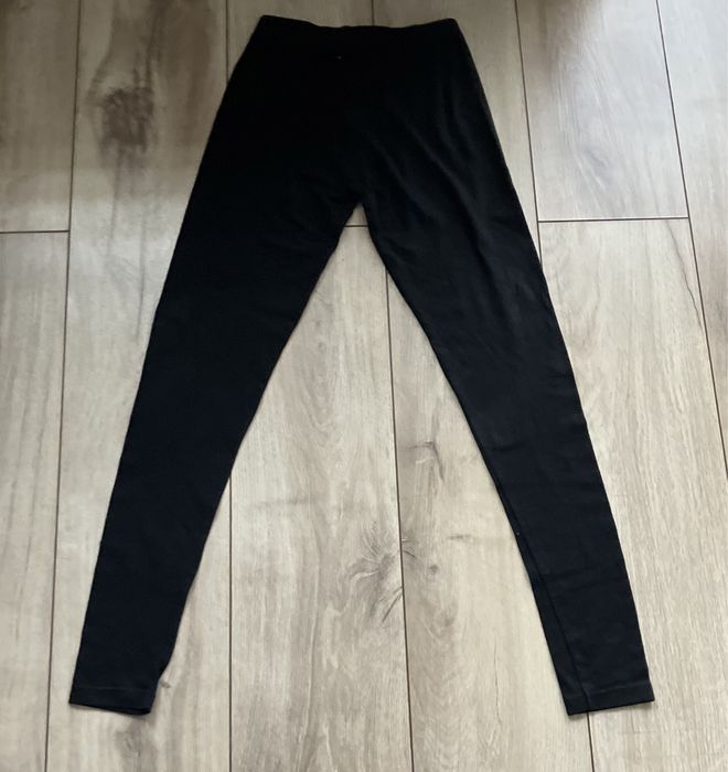 Sportowe, stylowe, czarne legginsy, S/36, Pepco, bawełna/elastan
