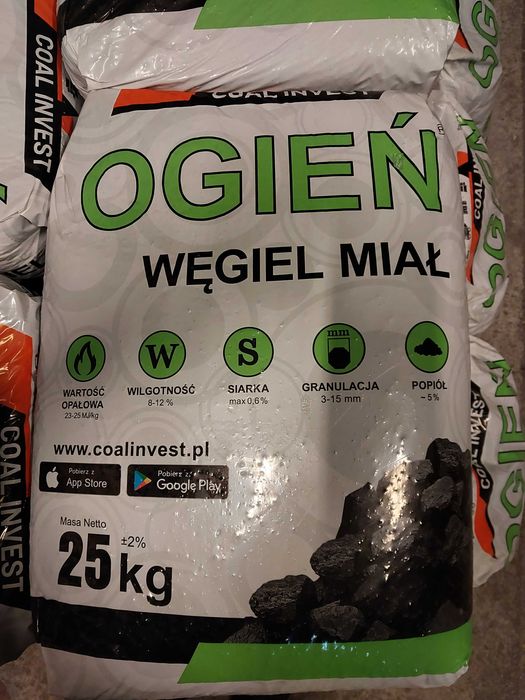 Węgiel miał workowany -drobny czysty groszek - skład opału dostawa HDS