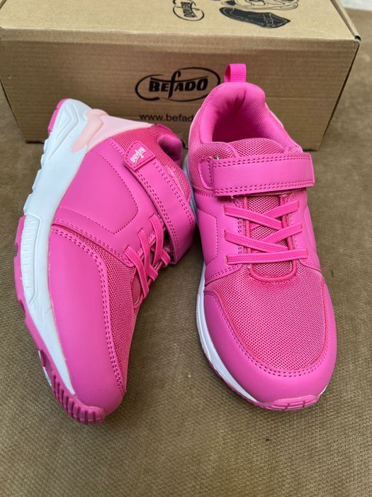 sneakersy Befado rozm 35/23 cm różowe rzepy lekkie biała podeszwa