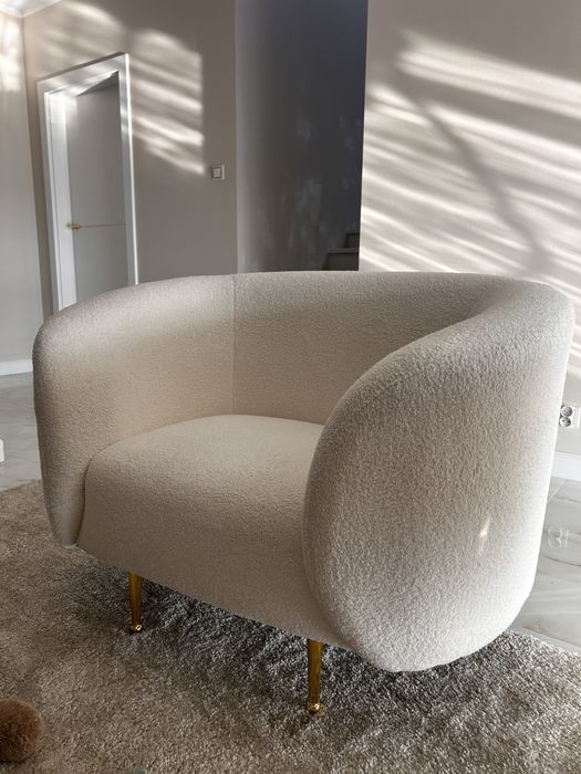 Fotel LOEN Boucle Biały