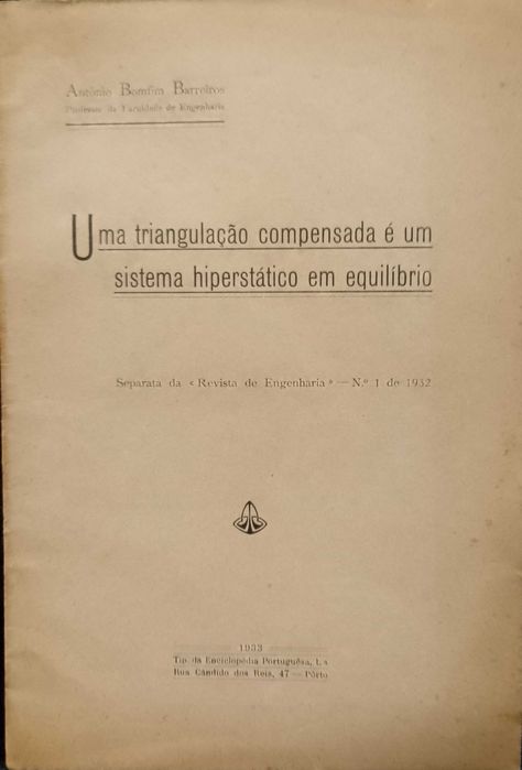 António Bonfim Barreiros 1933 Sistema Hiperestático