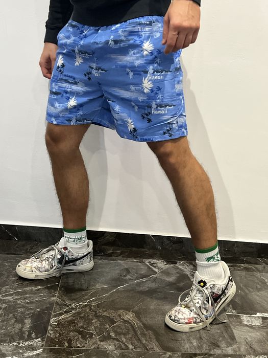 Hawajskie kąpielówki niebieskie nowe spodenki krótkie