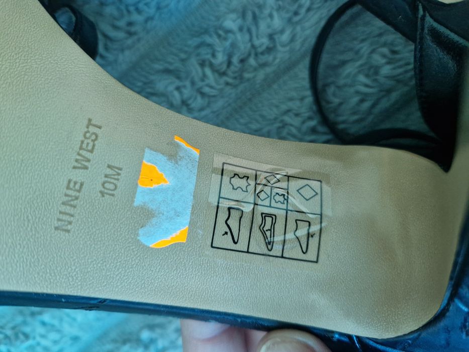 Nine West szpilki czarne sandały 10 z kokardkami kryształki  41