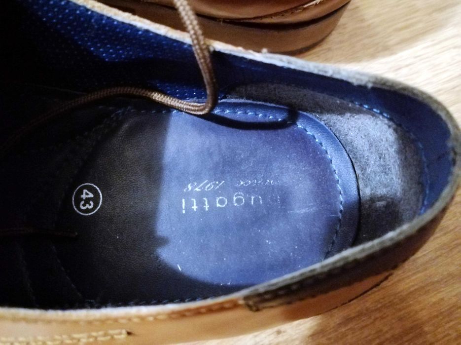 Półbuty Bugatti rozm. 43 brązowe wkładka ok. 28,4 cm