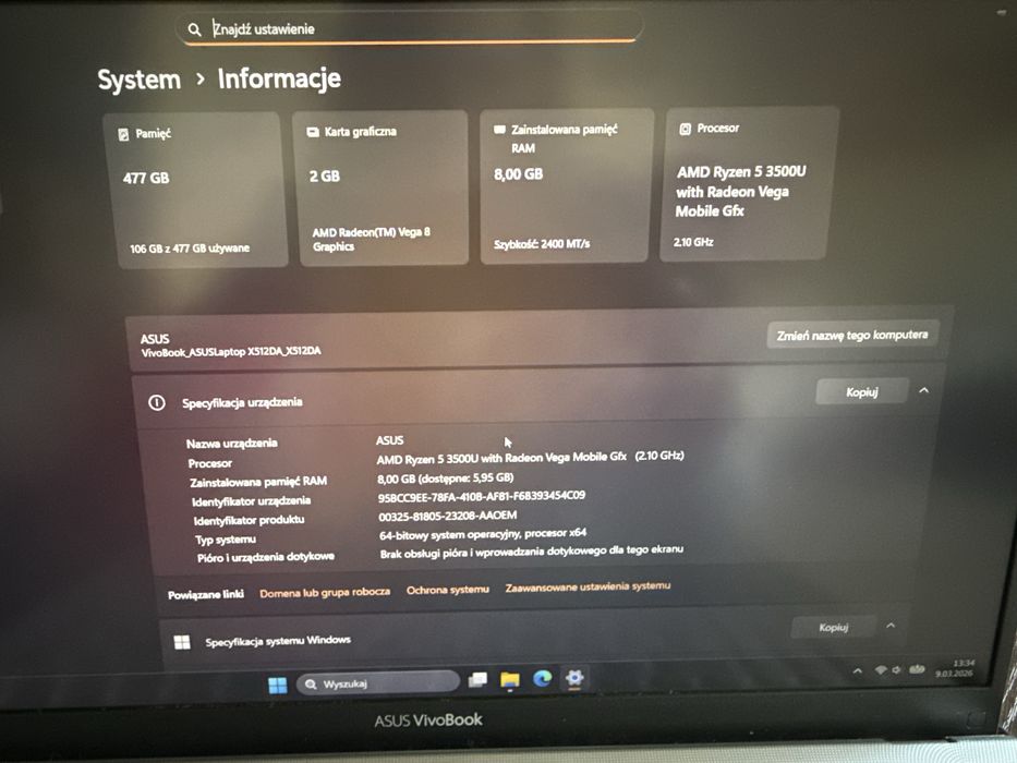 Laptop Asus X512D vivobook