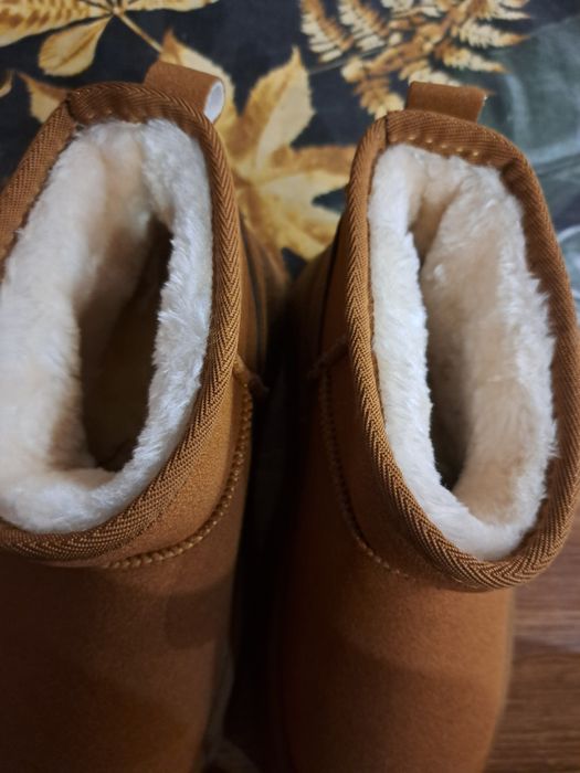 Śniegowce na platformie kolor camel brąz rozmiar 36