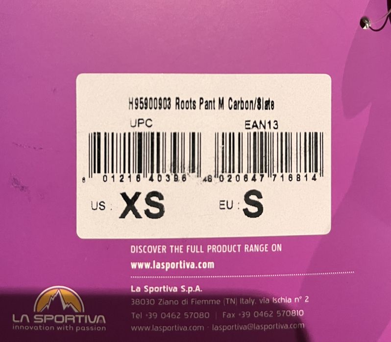 Spodnie wspinaczkowe męskie La Sportiva Roots rozmiar S