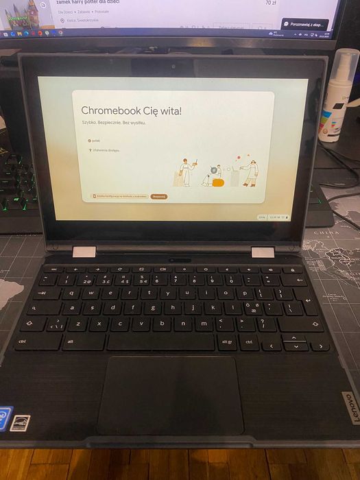 Chromebook Lenovo 500E Gen2 + Zasilacz 2w1 IPS Matryca Dotyk