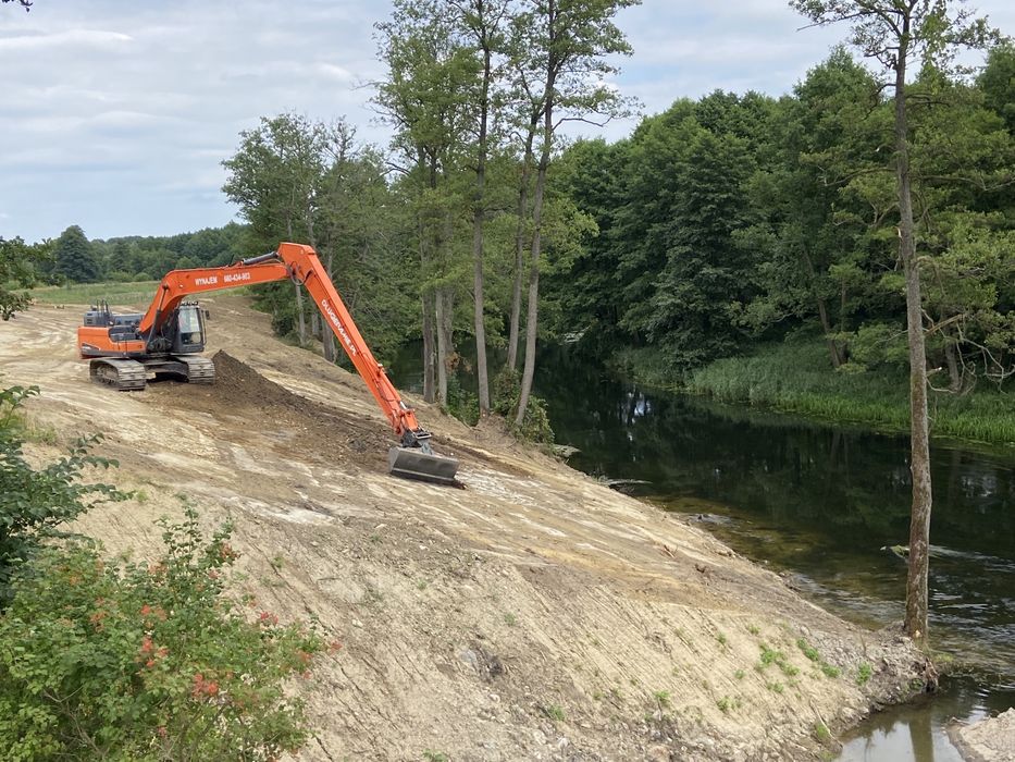 Koparka LONG, wynajem, roboty ziemne, kopanie stawów