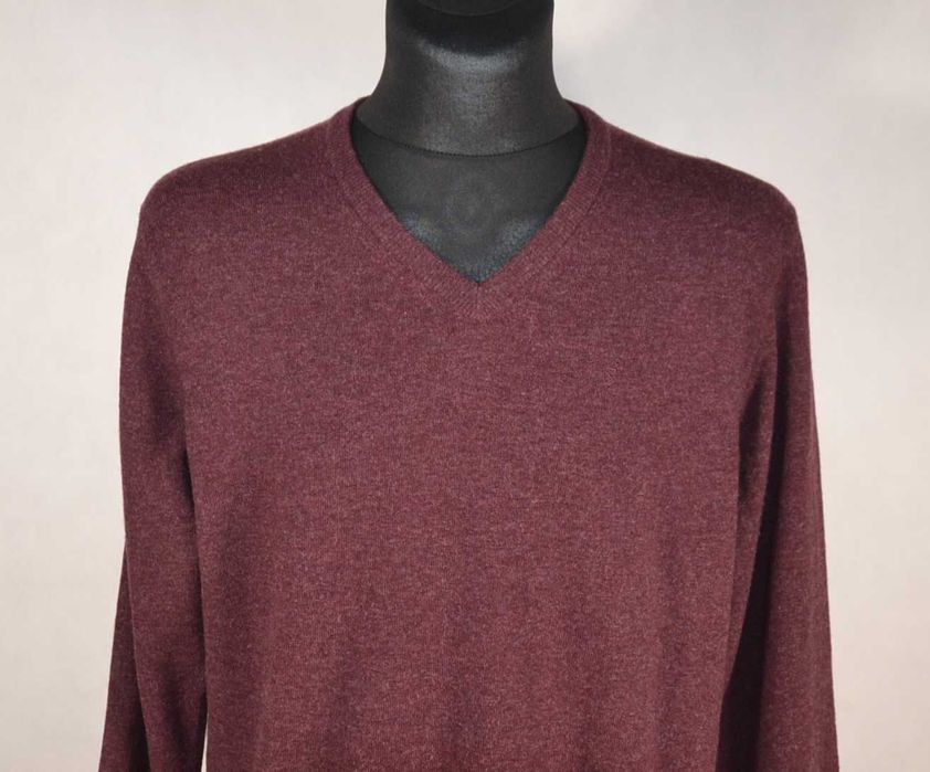 Barbour Essential V’Neck Sweter Męski XL Wełna Oryginalny Super Stan