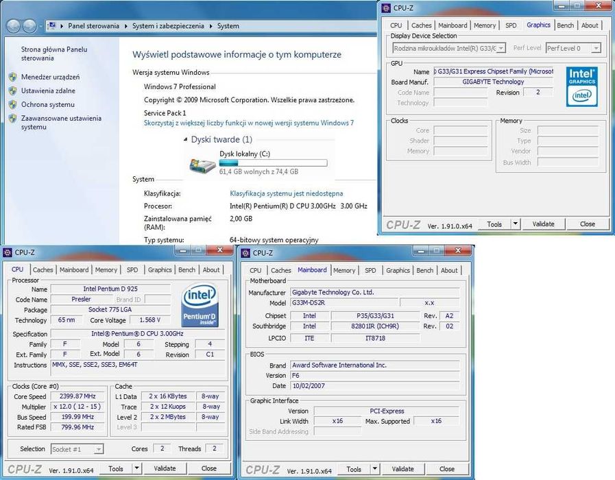 Tani i dobry komputer C2D D925/2GB/Integra/80GB