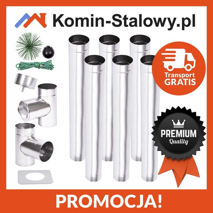 Wkład Kominowy Okrągły - do komina Fi 130/6 m/0,8 mm - Kwaso-żaroodporny (węgiel, drewno, pellet) Szybka realizacja