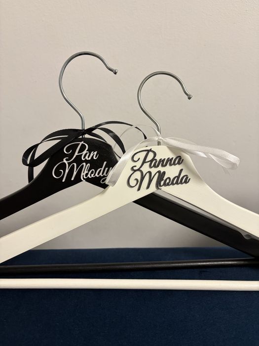 Wieszaki ślubne panna młoda pan młody zestaw
