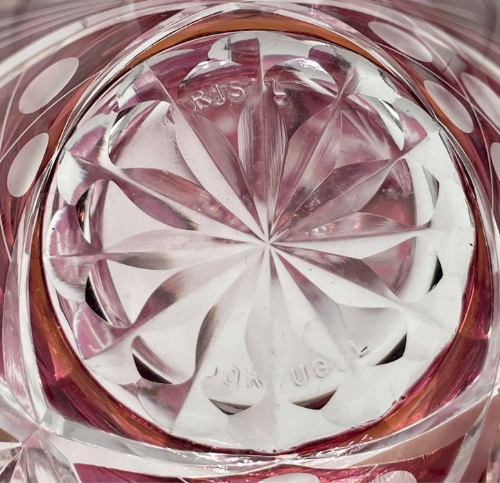 Conjunto copos cristal lapidados