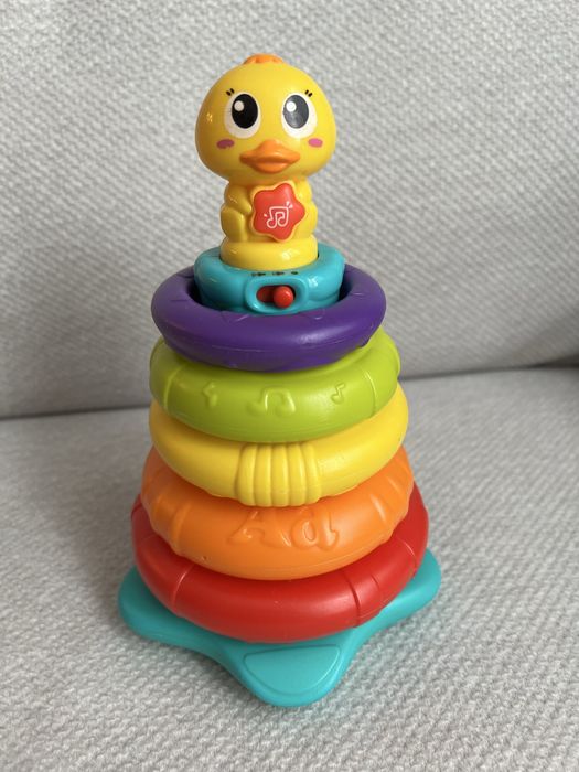 Дитяча музична пірамідка Hola Toys качечка, пирамидка уточка