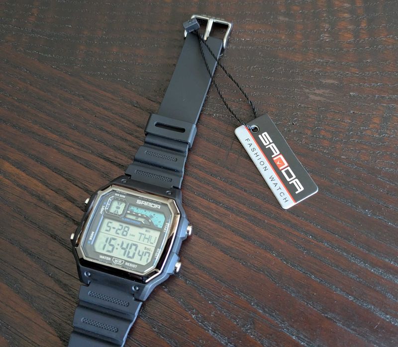Relogio SAMOA - NOVO (Relógio Preto com bracelete borracha - tipo Casio F91W)