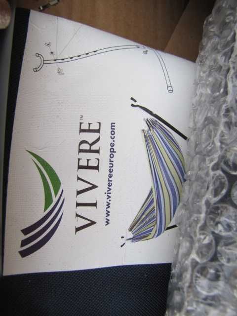 Hamak ogrodowy ze stojakiem metalowym dwuosobowy Vivere nowy