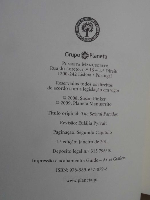 O Paradoxo Sexual de Susan Pinker - 1ª Edição