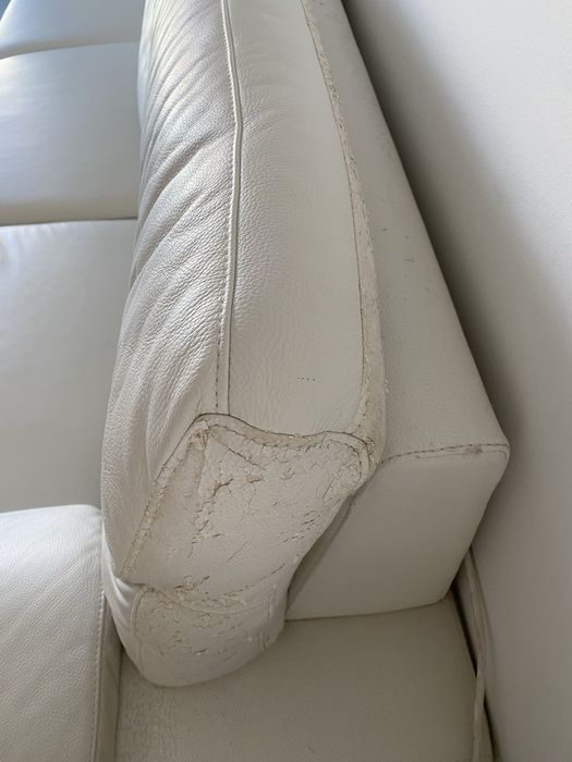 Sofa Chaise longue branca em pele