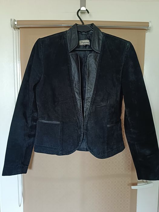 Żakiet skórzany czarny skóra naturalna