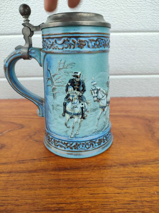 Ceramiczny Kufel Kolekcjonerski - Gerz - błękitny - design - W