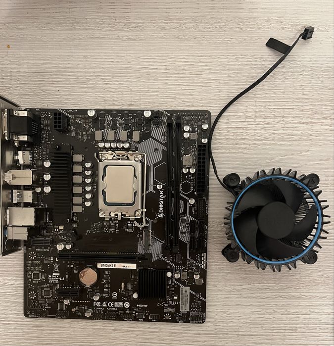 Zestaw Intel Core i5 12400f, Płyta główna Biostar B760MX2-E i chłodnica