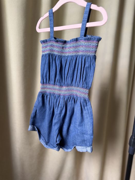 F&F jeansowy kombinezon dziewczęcy 122 cm 6–7 lat
