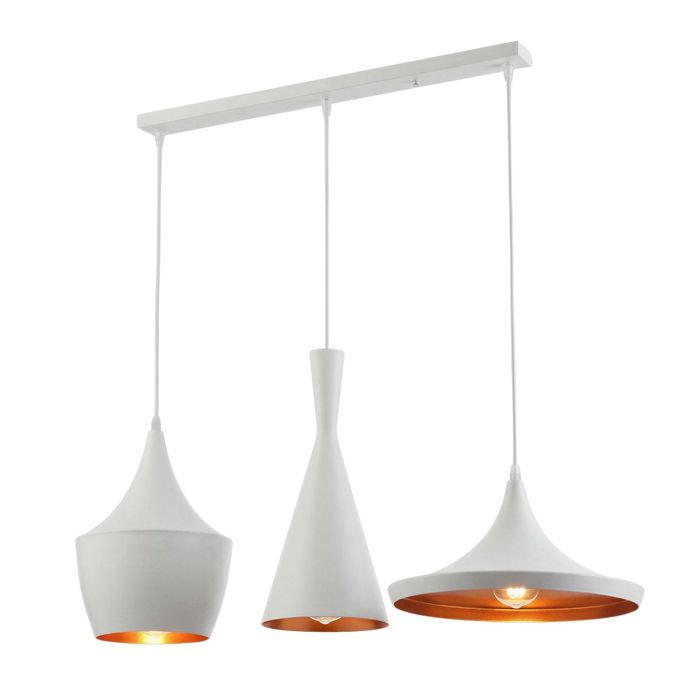 Potrójna Lampa Wisząca Loft  Biała  FOGGI