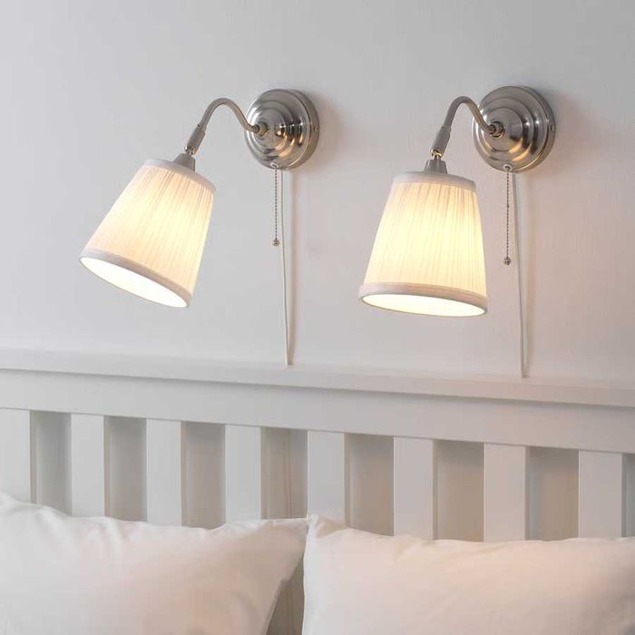 Candeeiro de parede, niquelado/branco Arstid IKEA *** NOVO ***