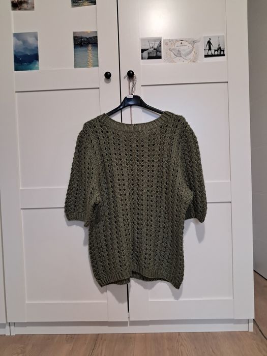 Vintage sweter narzutka szydełkowa