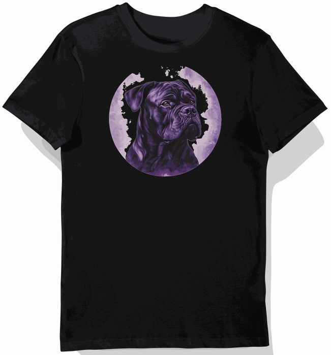 Koszulka męska czarna z nadrukiem psów rasy Cane Corso L