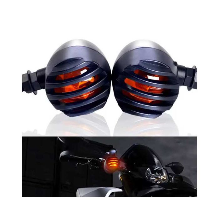 Par Piscas LED com Grelha Plástico - Lentes Âmbar