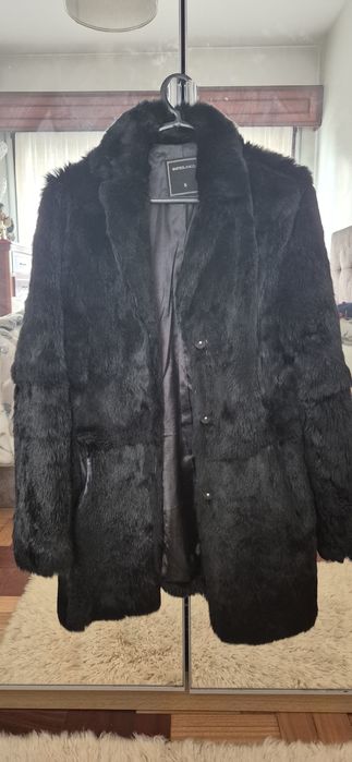 Casaco pele preto tamanho S